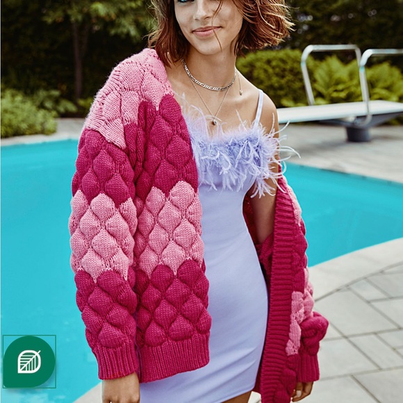 Simons twik open pink cardigan NWOT - Picture 2 of 9